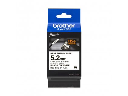 Brother - HSE-211E, bužírka bílá / černá (5,2 mm) HSE211E