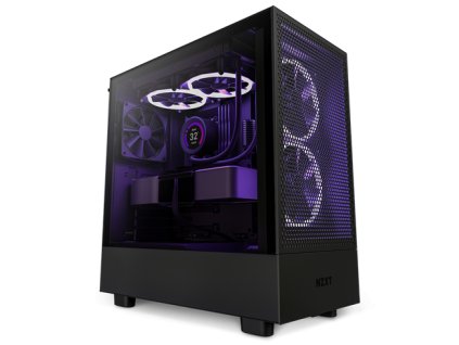 NZXT skříň H5 Flow edition / 2x120 mm fan / USB 3.0 / USB-C 3.1 / průhledná bočnice / mesh panel / černá CC-H51FB-01