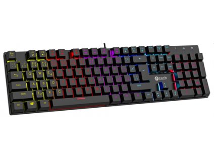 Mechanická herní klávesnice C-TECH Morpheus (GKB-11), casual gaming, CZ/SK, červené spínače, RGB pod C-Tech