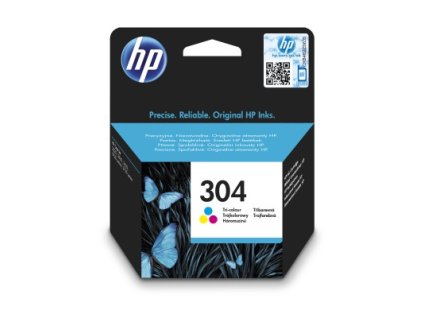 HP 304 Tri-color Original Ink Cartridge, N9K05AE