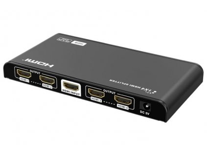 PremiumCord HDMI 2.0 rozdeľovač 1-4 porty, 4K x 2K/60Hz, FULL HD, 3D, čierny khsplit4f