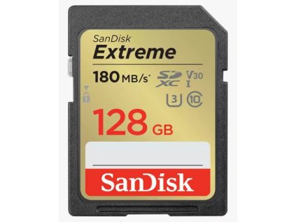 Karta SanDisk SDXC 128 GB Extreme (180 MB/s triedy 10, UHS-I U3 V30) SDSDXVA-128G-GNCIN