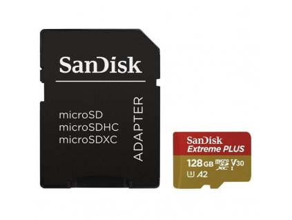 SanDisk Extreme PLUS/micro SDXC/128GB/200MBps/UHS-I U3 / Class 10/+ Adaptér SDSQXBD-128G-GN6MA