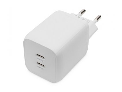 DIGITUS Miniaturní nabíječka USB-C, 2portová, 65W 2x USB-C, 45W+20W, bílá. DA-10063 Digitus