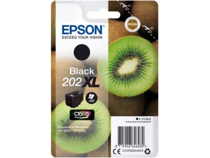 EPSON singlepack,Black 202XL,Premium Ink,XL C13T02G14010 Epson