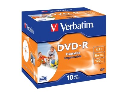 VERBATIM DVD-R (10-pack)Printable/16x/4.7GB/Jewel 43521 Verbatim