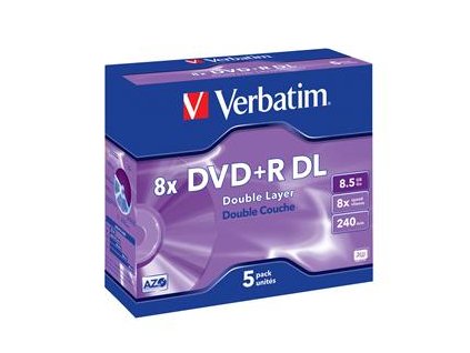 VERBATIM DVD+R(5-pack)DoubleLayer/Jewel/8x/8,5GB 43541 Verbatim