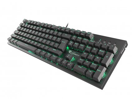 Mechanická klávesnice Genesis Thor 300, US layout, zelené podsvícení, Outemu Blue switch NKG-0947