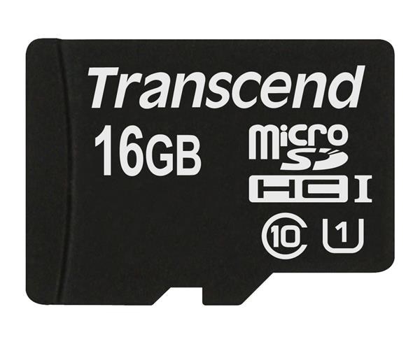 Karta TRANSCEND MicroSDHC 16GB Premium, Class 10 UHS-I 300x, bez adaptéra TS16GUSDCU1 Transcend