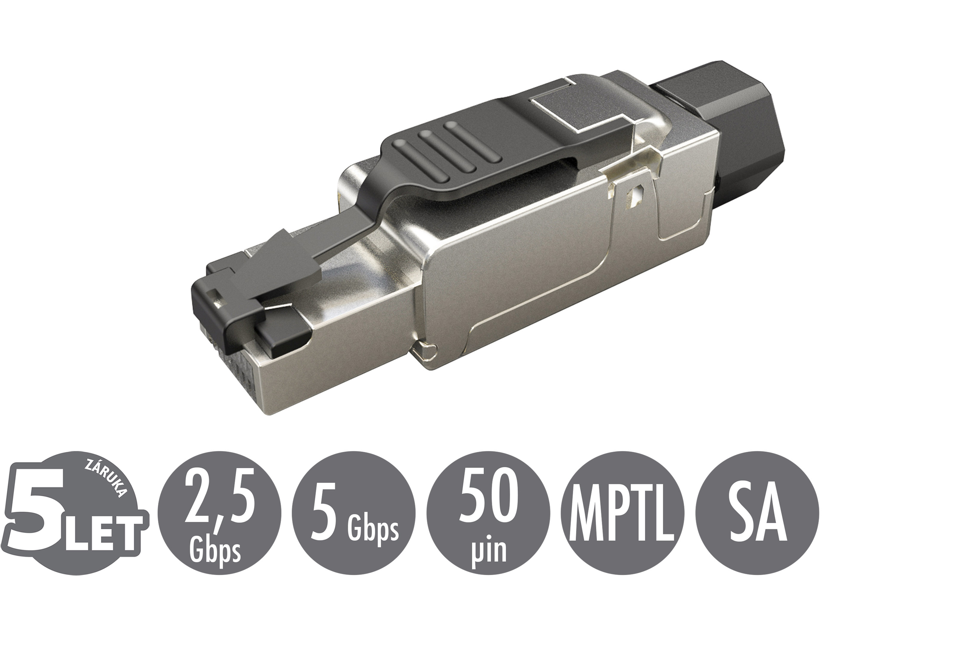 Solarix Priemyselný univerzálny konektor RJ45 CAT5E STP SXRJ45-5E-STP-BK-SA 11910000