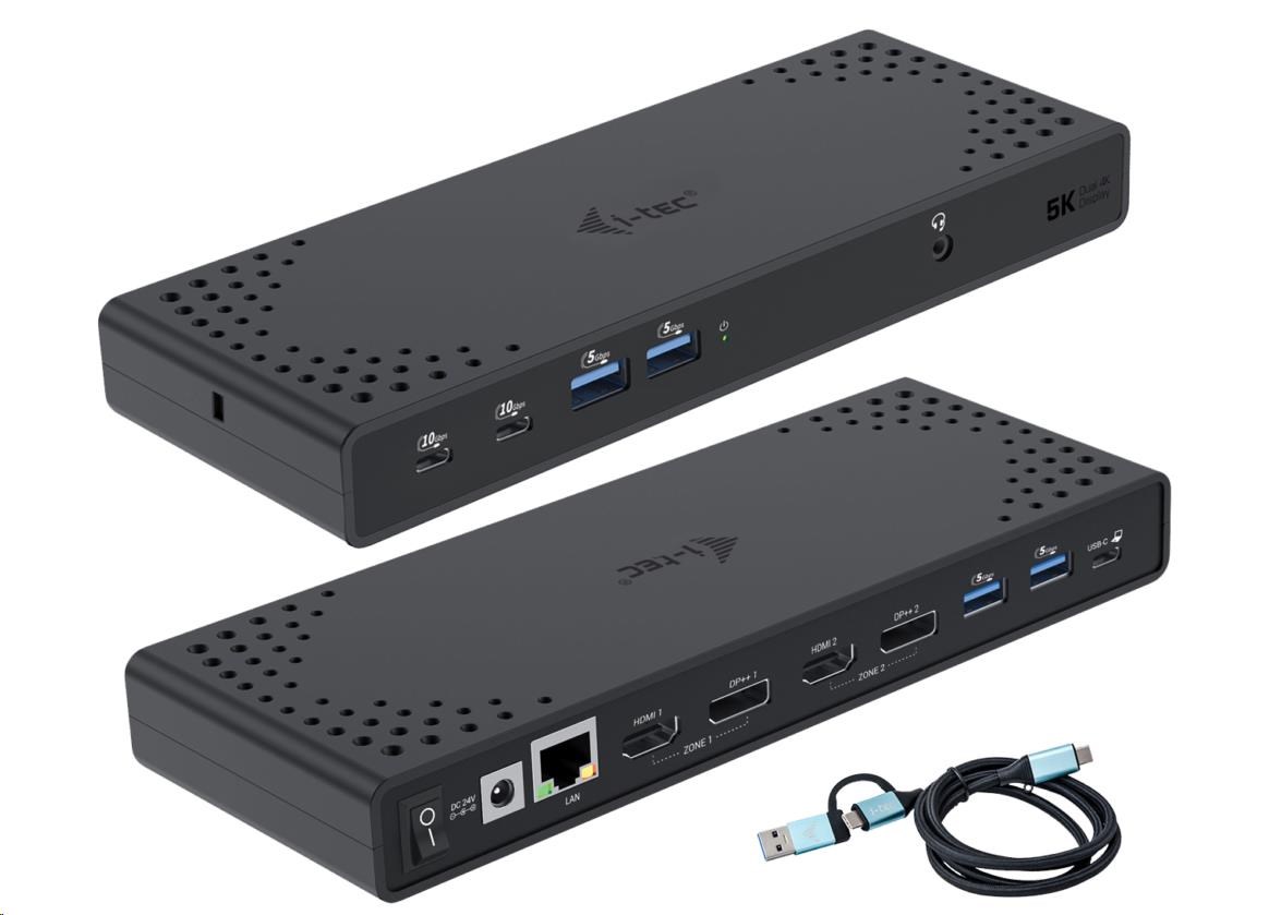 i-tec USB 3.0 / USB-C / Thunderbolt Dual Display Docking Station, PD 100W CADUA4KDOCKPDL2 I-Tec