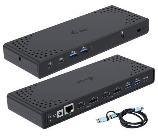 i-tec USB 3.0 / USB-C / Thunderbolt Dual Display Docking Station, PD 100W CADUA4KDOCKPDL2 I-Tec