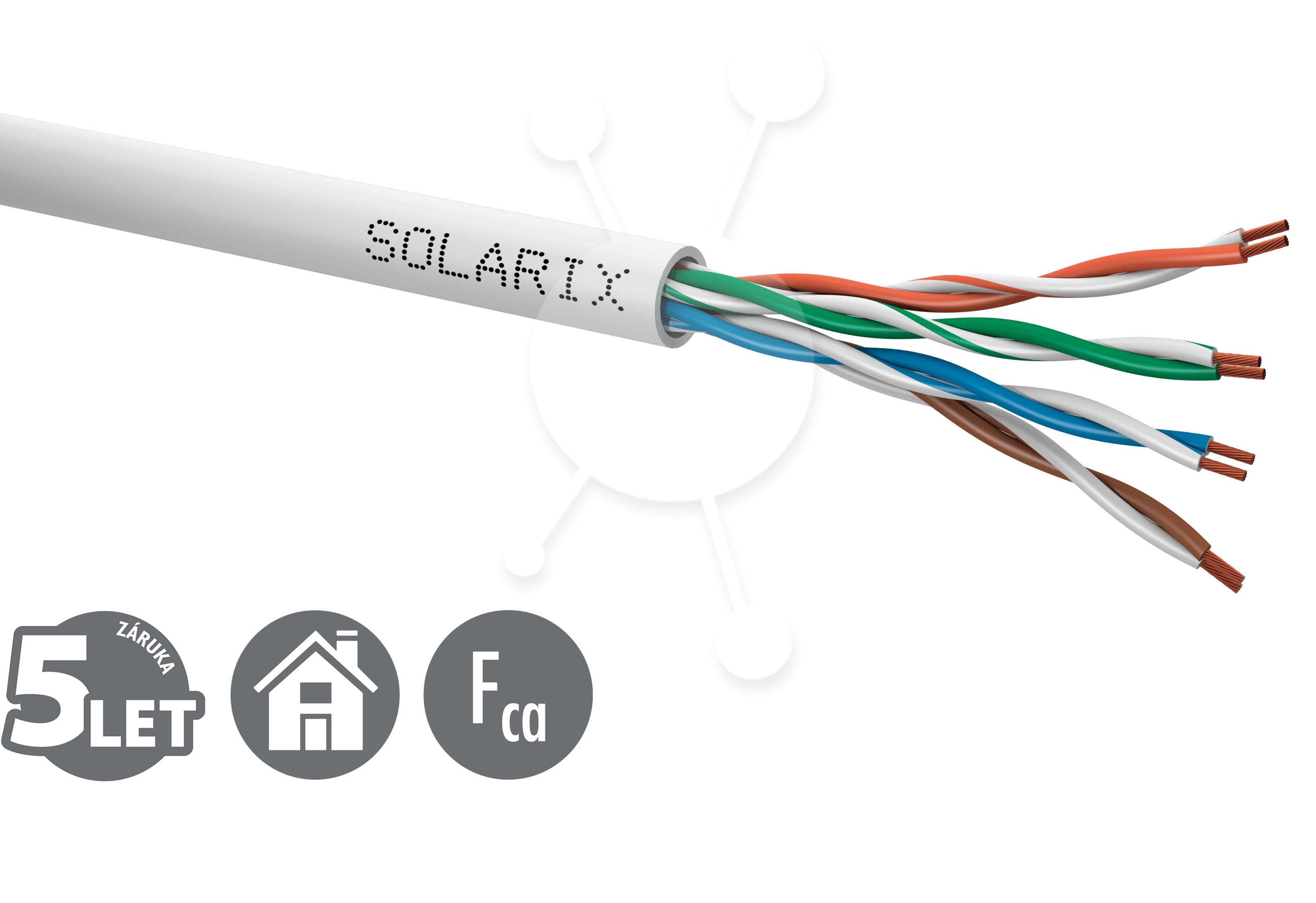 Inštalačný kábel Solarix UTP, Cat5E, licna, PVC, krabica 305m SXKL-5E-UTP-PVC-GY 27800302