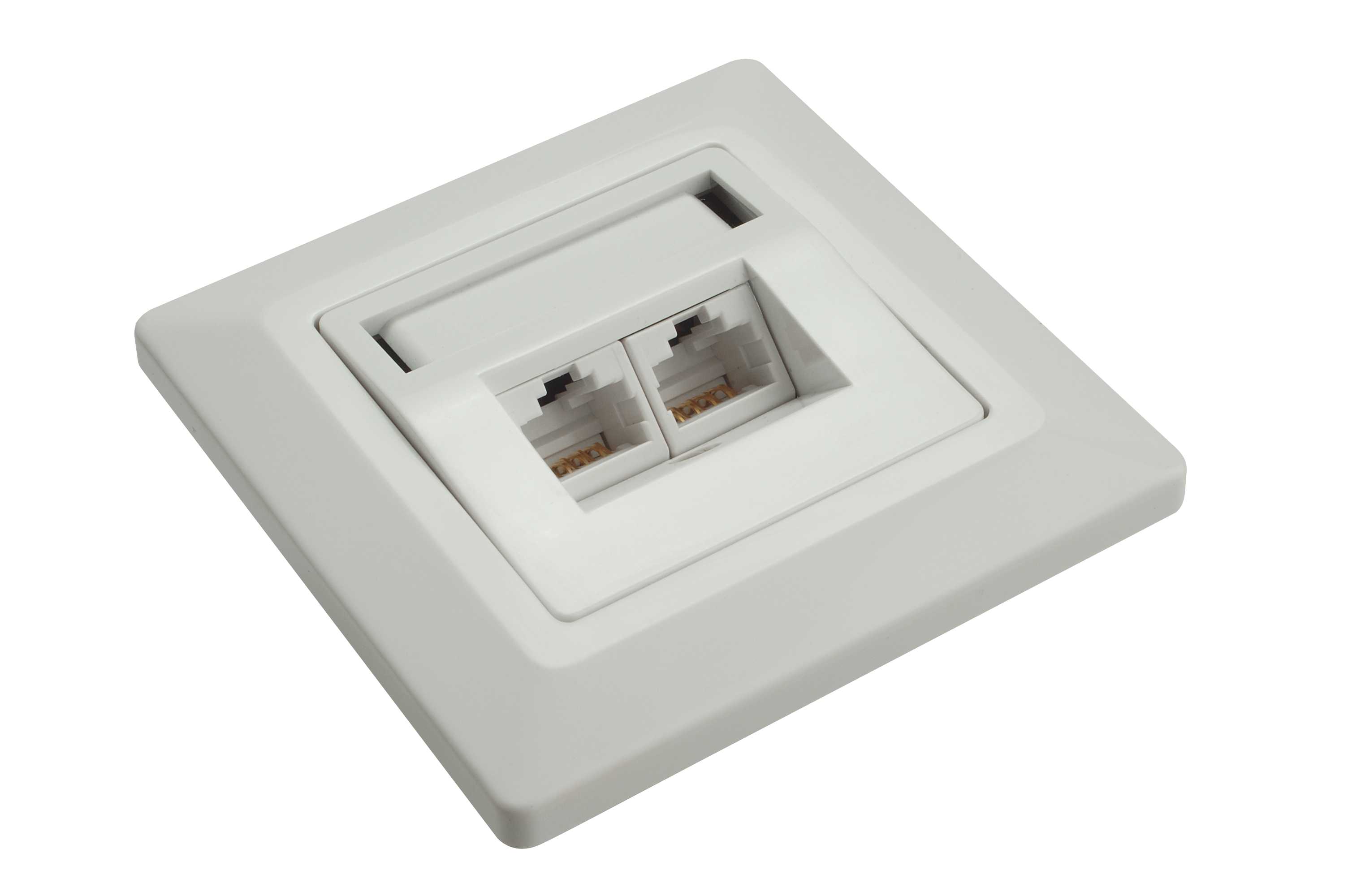 Solarix Zásuvka CAT5E UTP 2 x RJ45 pod omietku biela SX9-2-5E-UTP-WH 23100091