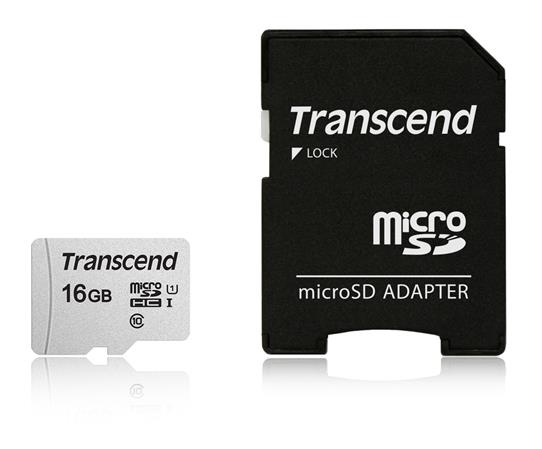 Karta TRANSCEND MicroSDHC 16GB 300S, UHS-I U1 + adaptér TS16GUSD300S-A Transcend