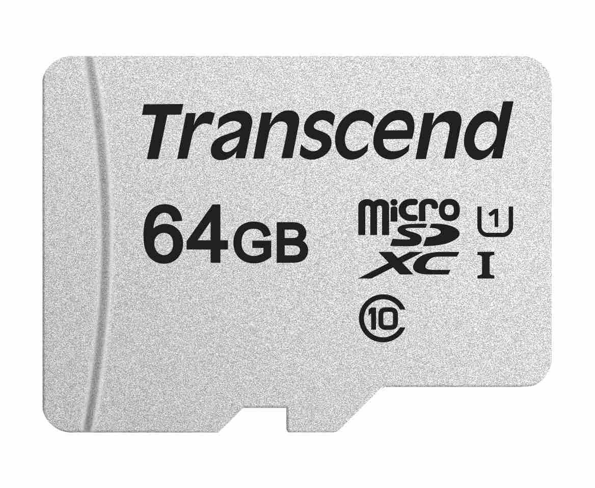 Karta TRANSCEND MicroSDXC 64GB 300S, UHS-I U1 + adaptér TS64GUSD300S-A Transcend