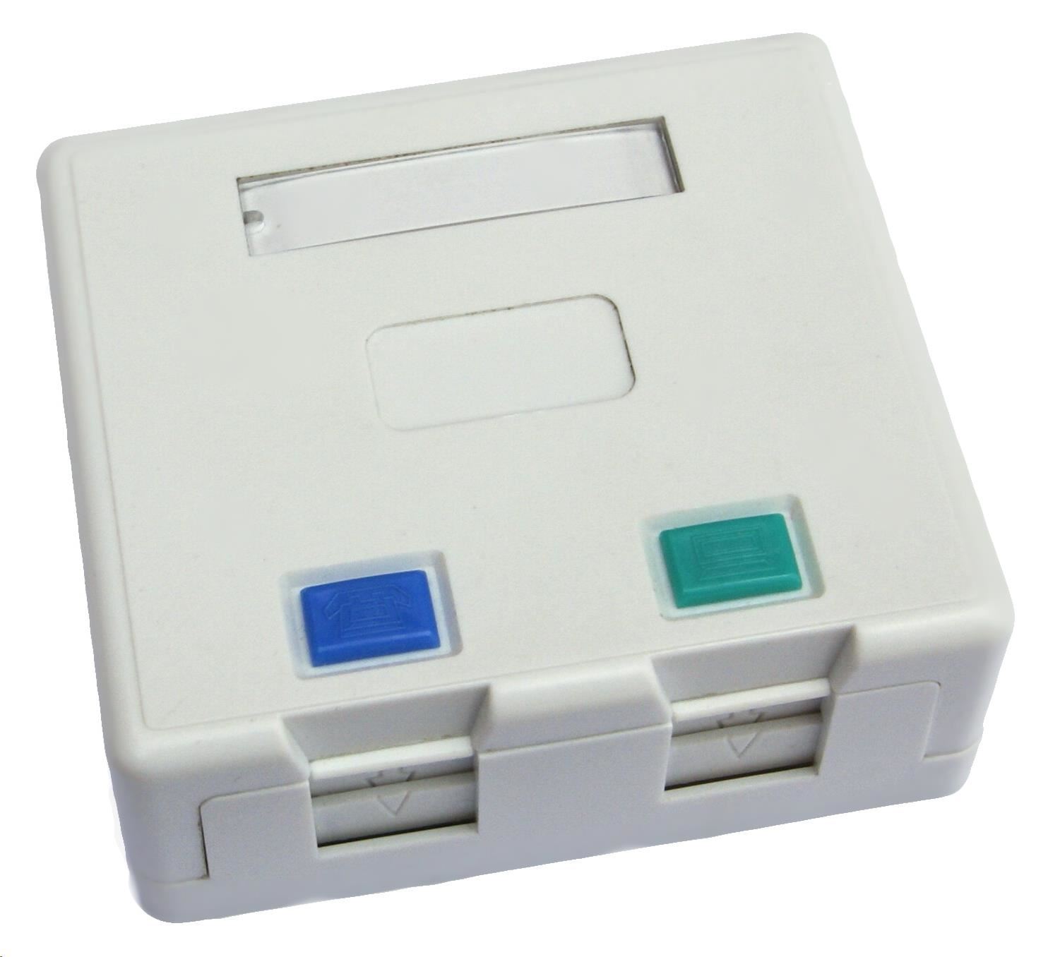 OEM Nemontovaná zásuvka 2x RJ45 pre sadrokartón ZLB2 Lexi-NET