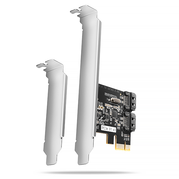AXAGON PCES-SA4M2, PCIe radič - 2x interný SATA 6G port + 2x SATA M.2 slot, ASM1164, SP & LP PCES-SJ2 Axagon