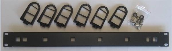 R GA-27, vyväzovací panel na káble 1U 19" - 6 plast.úchytov RGA-27 Eurocase