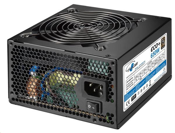 EUROCASE zdroj 650W Eco+, 120mm, 80+ Bronze, ATX ECO650 Eurocase