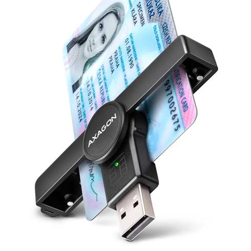 AXAGON CRE-SMPA, USB-A PocketReader čítačka kontaktných kariet ID card (eID klient) Axagon
