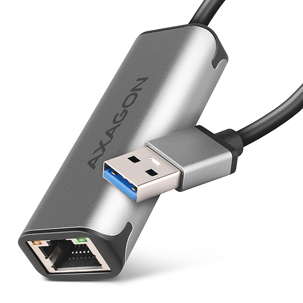 AXAGON ADE-25R USB-A 3.2 Gen 1 - 2.5 Gigabit Ethernet síťová karta, Realtek 8156, auto install, šedá Axagon