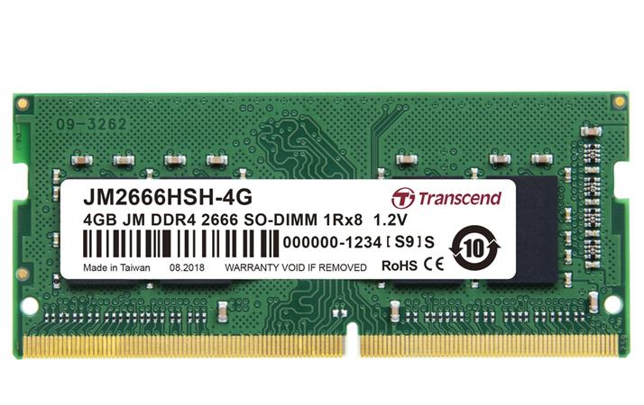 SODIMM DDR4 4GB 2666MHz TRANSCEND 1Rx8 512Mx8 CL19 1.2V JM2666HSH-4G Transcend