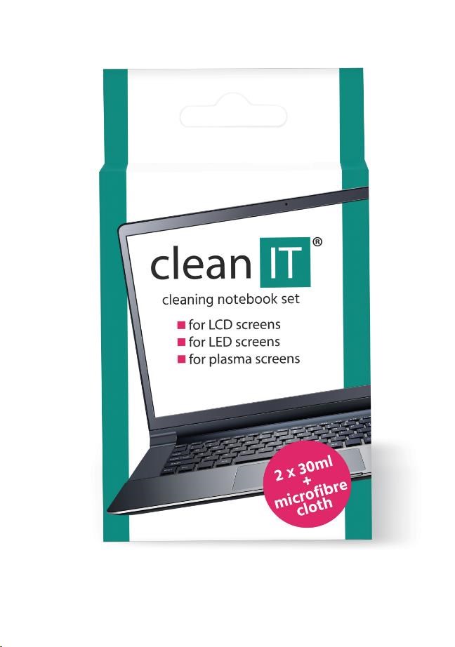 CLEAN IT Čistiaci roztok na notebooky s utierkou, 2x30 ml CL-182 Clean IT