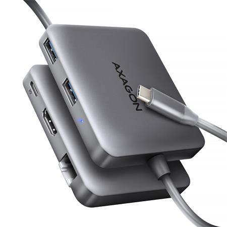 AXAGON HMC-5HL USB 5Gbps hub, 2x USB-A, HDMI 4k/60Hz, RJ-45 GLAN, PD 100W, kábel USB-C 20cm Axagon