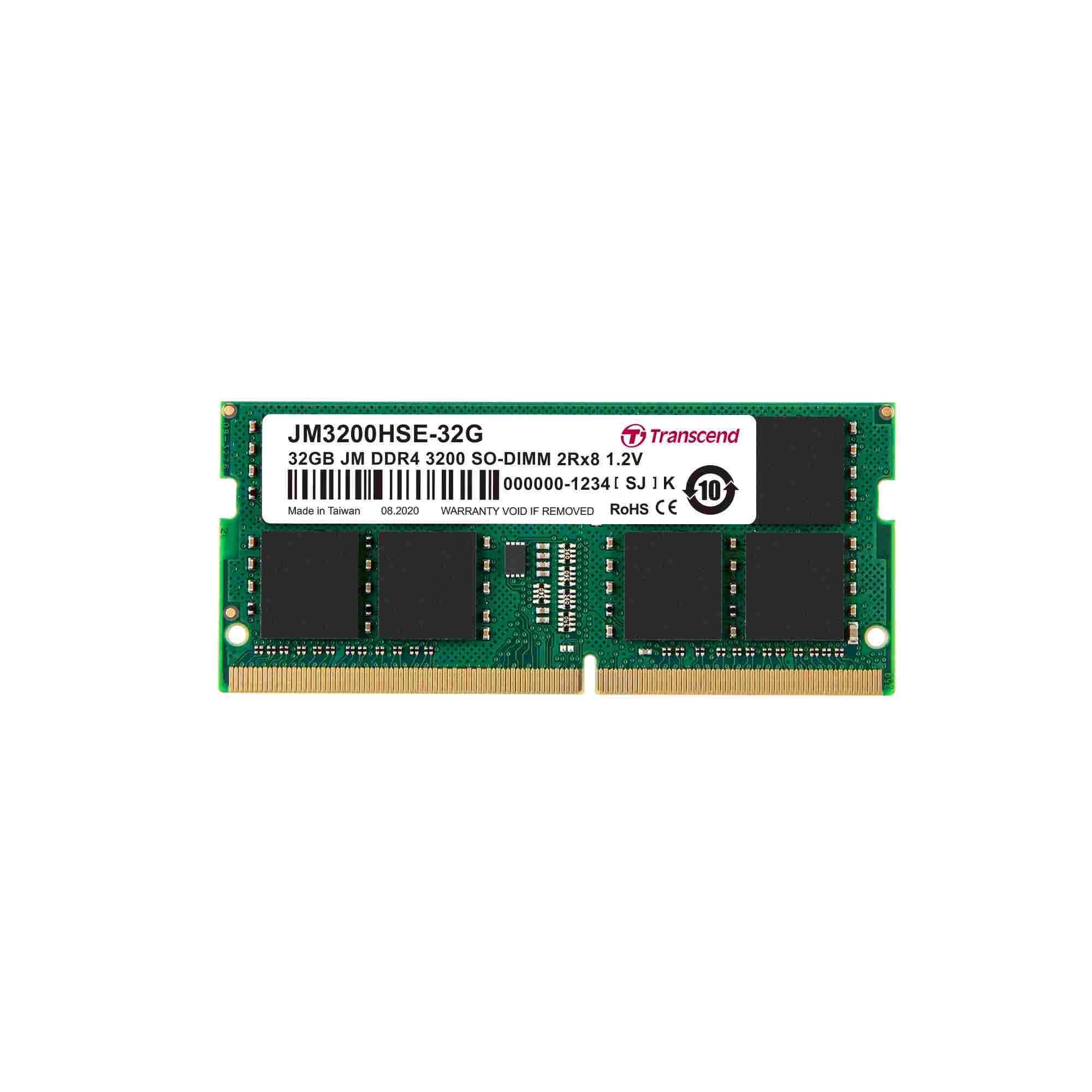 SODIMM DDR4 32GB 3200MHz TRANSCEND 2Rx8 2Gx8 CL22 1.2V JM3200HSE-32G Transcend