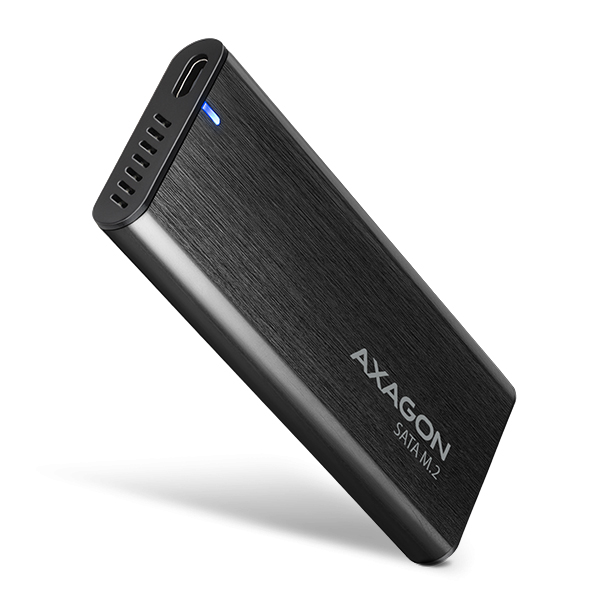 AXAGON EEM2-SBC, USB-C 3.2 Gen 2 - M.2 SATA SSD kovový RAW box, bezšroubkový Axagon