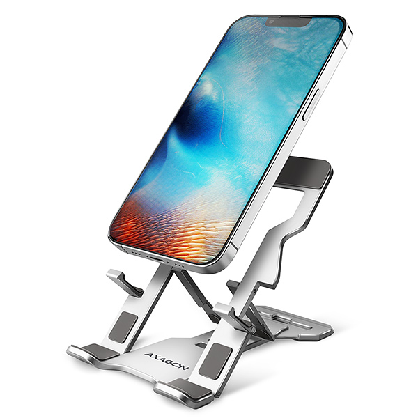 AXAGON STND-M, hliníkový stojan pro telefony a tablety 4'' - 10.5'', 5 nastavitelných úhlů Axagon