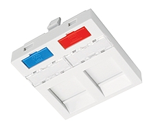 Solarix Modul francúzsky štýl 45 x 45 mm pre 2 kľúče rovný biely SXF-M-2-45-WH-P 23100203