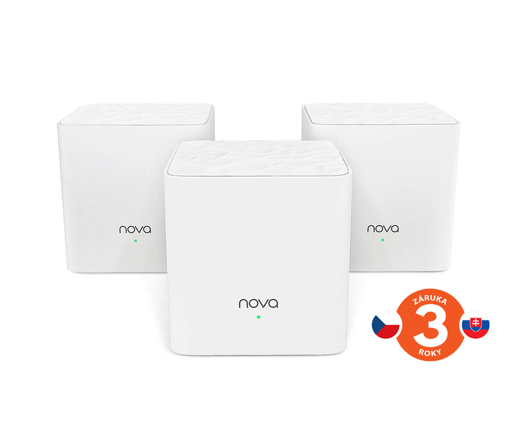 Tenda MW3 (3-pack) - Wireless AC MESH systém 802.11ac/a/b/g/n, 2x LAN/WAN 75011821