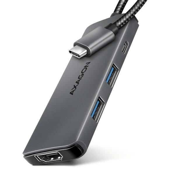 AXAGON HMC-5H8K, USB 5Gbps hub, 2x USB-A, USB-C, HDMI 8k/30Hz, PD 100W, kábel USB-C 15cm Axagon