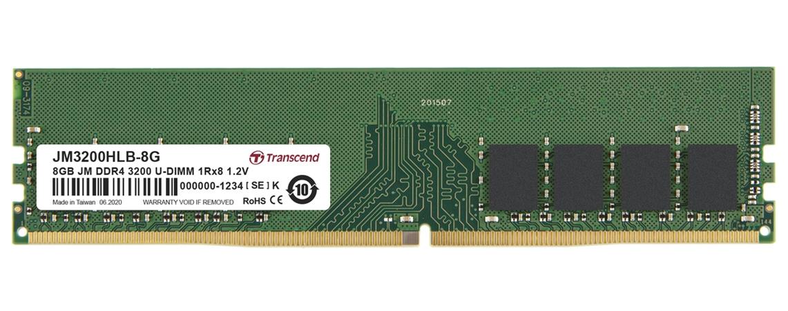 TRANSCEND DDR4 8GB 3200Mhz U-DIMM 1Rx8 1Gx8 CL22 1.2V JM3200HLB-8G Transcend