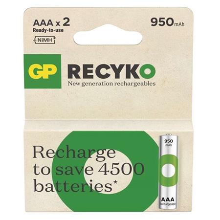 GP AAA ReCyko 950 mAh, nabíjecí, 2 ks 1032122090 GP Batteries