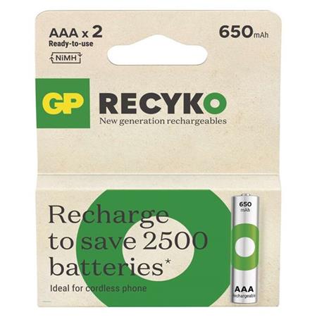 GP AAA ReCyko 650 mAh, nabíjecí, (HR03) 2 ks PP 1032122062 GP Batteries