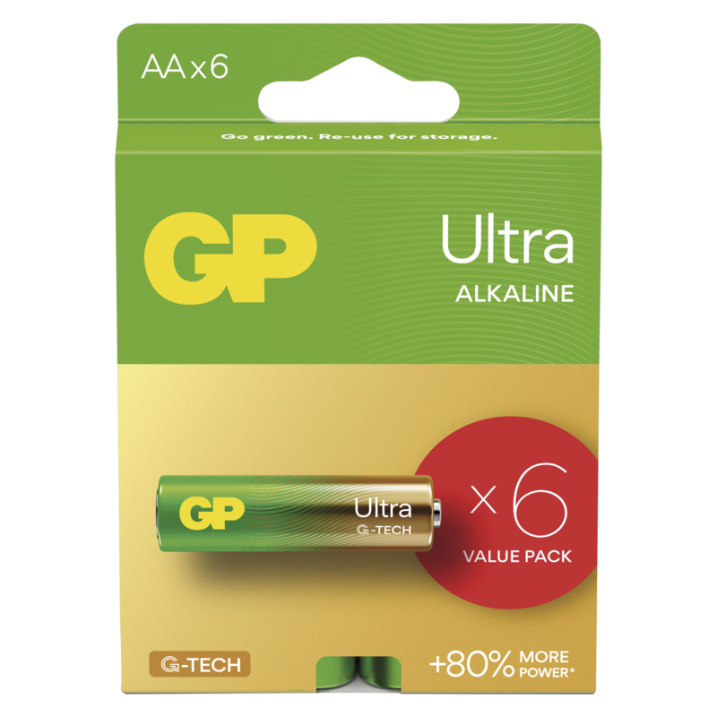 GP Alkalická baterie ULTRA AA (LR6)- 6ks 1013226000 GP Batteries