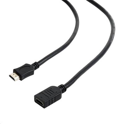 Kabel GEMBIRD HDMI-HDMI 3m, 1.4, M/F stíněný, zlacené kontakty, prodlužovací, černý KAB051I4B DeLock
