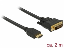 Delock Kabel HDMI na DVI 24+1 obousměrný 2 m 85654 DeLock