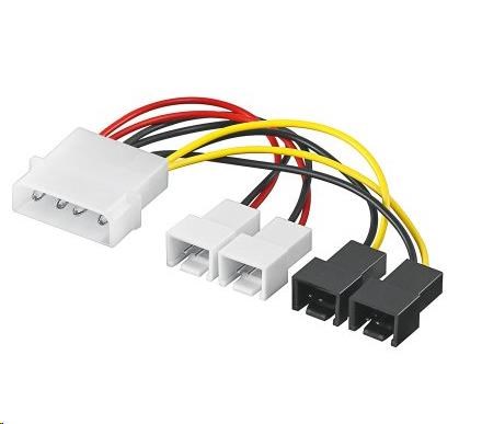 PREMIUMCORD Napájací kábel FAN 5,25"-2x 12V, 2x 5V TX 3pin kn-5 PremiumCord