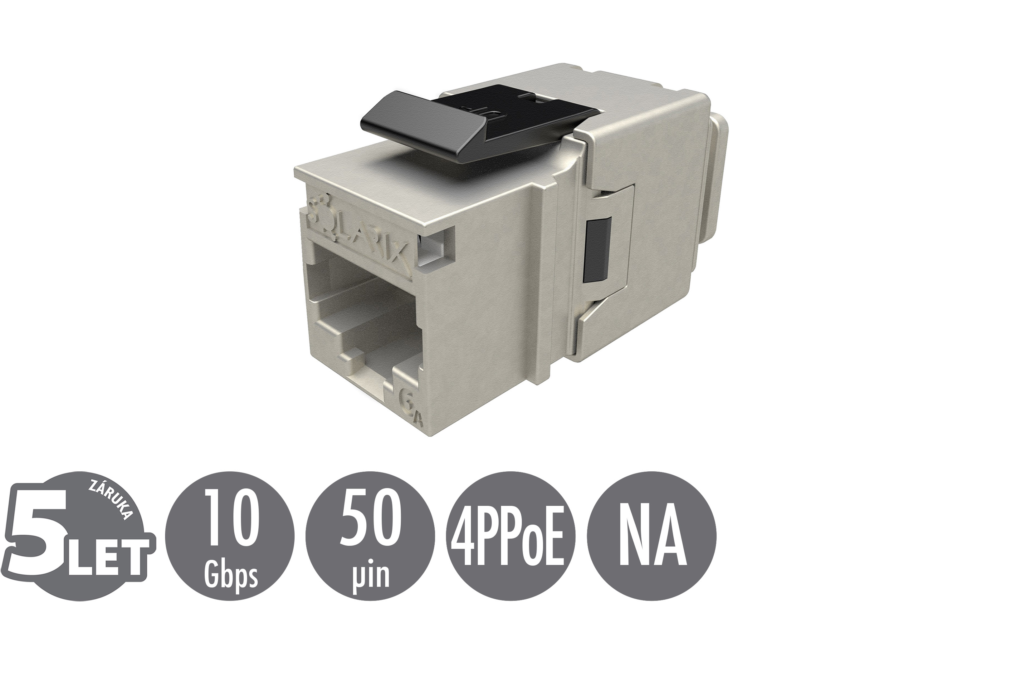 Solarix 10G Keystone CAT6A STP čierny SXKJ-10G-STP-BK-NA 25286903