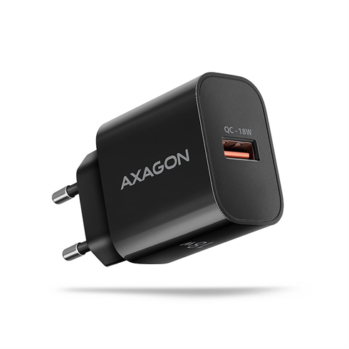 AXAGON ACU-QC18, nabíjačka do siete 18W, 1x port USB-A, QC3.0/AFC/Apple, čierna Axagon