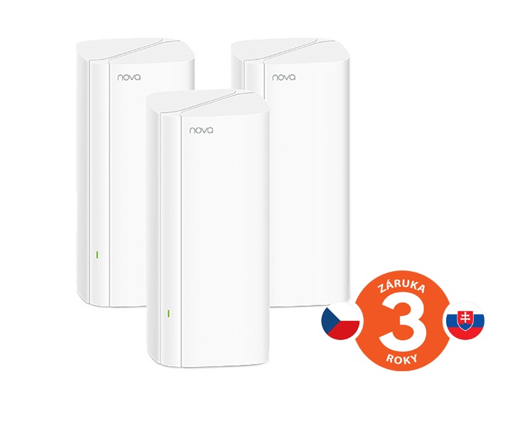 Tenda Nova MX12 (3-pack) WiFi6 AX3000 Mesh Gigabit systém, 9xGLAN/GWAN, WPA3, VPN, SMART CZ aplikácie 75011942