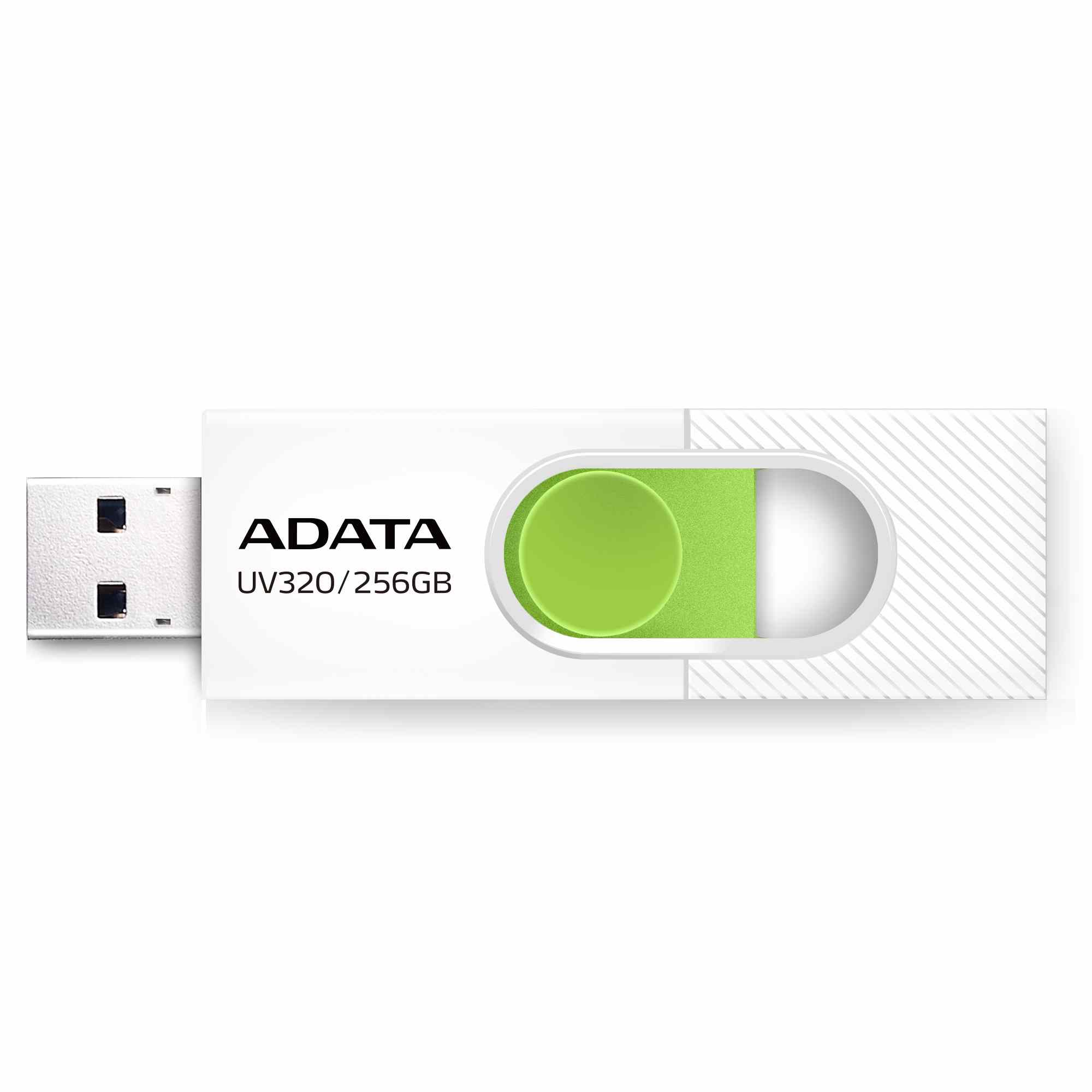 ADATA Flash Disk 256GB UV320, USB 3.2, bílo-zelená AUV320-256G-RWHGN