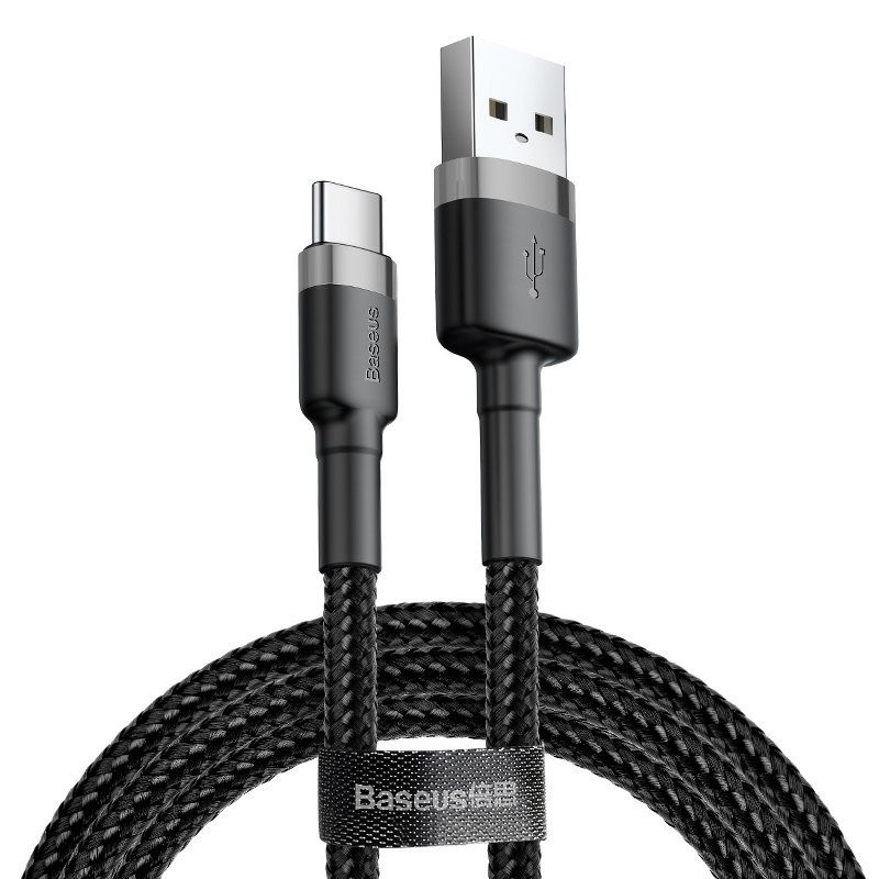 Baseus CATKLF-BG1 Cafule Kabel USB-C 3A 1m Grey/Black 6953156278202 NoName
