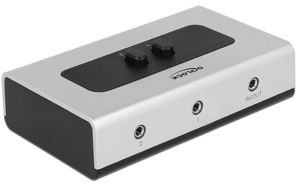 Delock Switch Stereo Jack 3.5 mm 2 portový manuální obousměrný 87699 DeLock