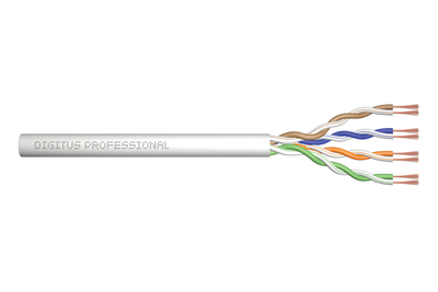 DIGITUS Propojovací kabel CAT 5e U-UTP, surová délka 305 m, papírová krabička, AWG 26/7, PVC, simplex, barva šedá DK-1511-P-305-1 Digitus