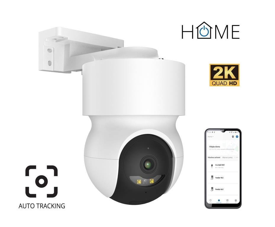 iGET HOME Camera CS8 White - WiFi 2K IP kamera otočná, nočné videnie, audio, IP65, auto tracking 75020822